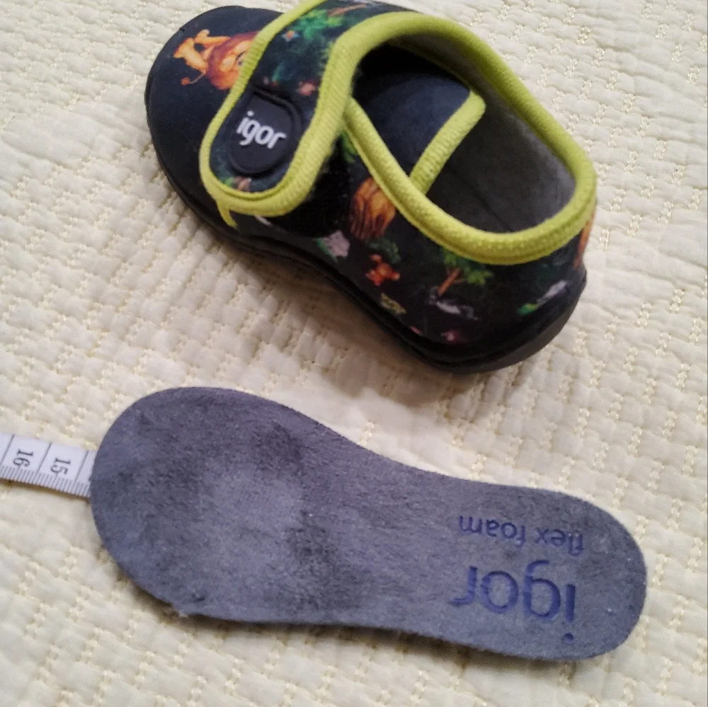 Igor Kids' Black and Green Lion Shoes